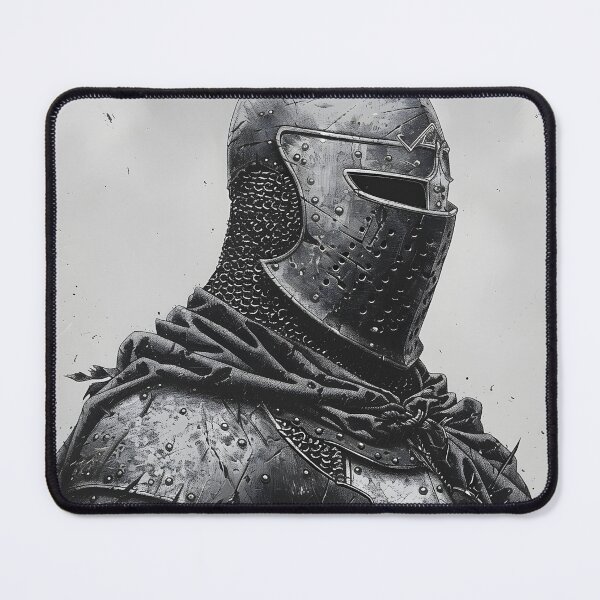 Item preview, Black and white Medieval Knight print designed and sold by dcrc.