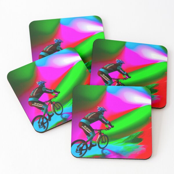 Item preview, Neon MTB Explorer: Rider Surrounded by Electrifying Colors designed and sold by GrizzlyCollective.