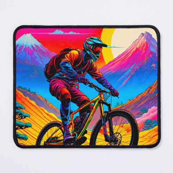 Item preview, Vivid Velocity: MTB Rider Embraces the Spectrum of Speed designed and sold by GrizzlyCollective.
