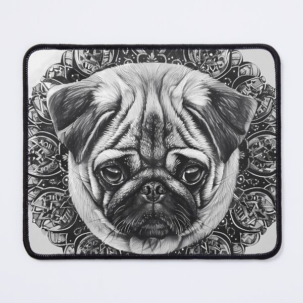 Item preview, Mandala - Pug B&W designed and sold by aleibanez.