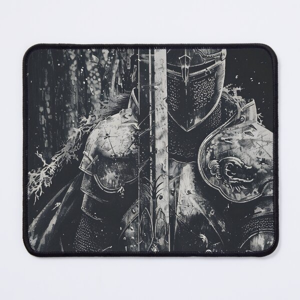 Item preview, Black and white Medieval Knight print designed and sold by dcrc.