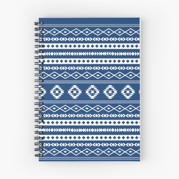 Item preview, Aztec White+ Dk Blue Mixed Motifs Pattern designed and sold by NataliePaskell.