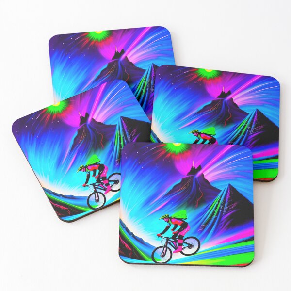 Item preview, Neon Trailblazer: MTB Shredder Ignites the Trails in Bright Colors designed and sold by GrizzlyCollective.