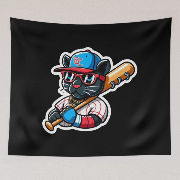 Item preview, Animated Cool Panther: Baseball Bat Sticker designed and sold by StickerStudio27.