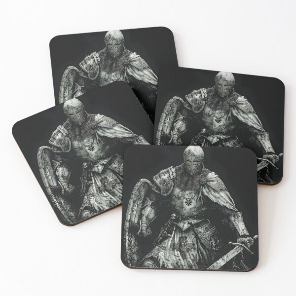Item preview, black and white medieval knight print designed and sold by dcrc.