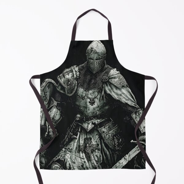 Item preview, black and white medieval knight print designed and sold by dcrc.