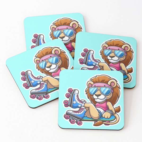 Item preview, Animated Cool Lion: Skating Sticker designed and sold by StickerStudio27.