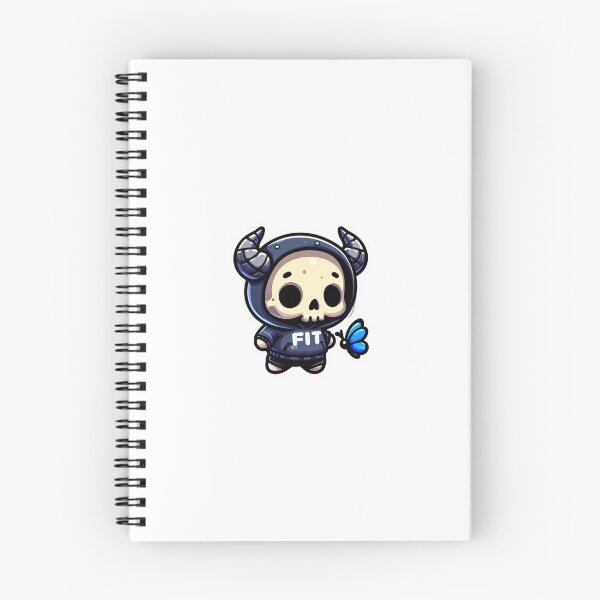 Artikelvorschau, Ein gehörnter Totenkopf mit niedlichen in einem Hoodie von FIT, spielt mit einem blauen Schmetterling entworfen und verkauft von MrDarkRealm.