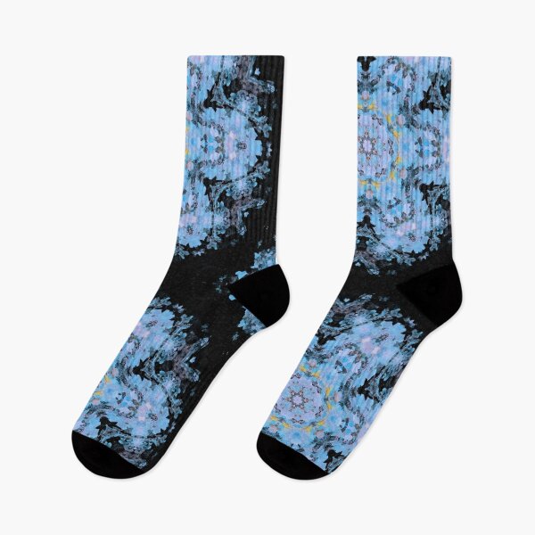 Item preview, Digital Mandala Flower Blue and Black designed and sold by WormholeOrbital.