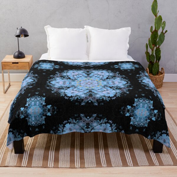 Item preview, Digital Mandala Flower Blue and Black designed and sold by WormholeOrbital.