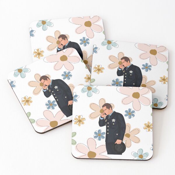 Item preview, Insignia de Jay Halstead y fondo de flores de traje designed and sold by AnnesCreatives.