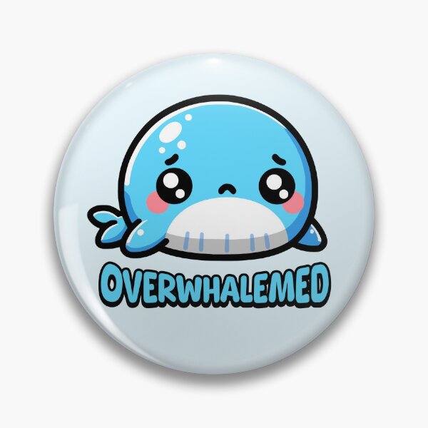 Item preview, Overwhalemed! Cute Whale Pun Cartoon designed and sold by PMCreative.