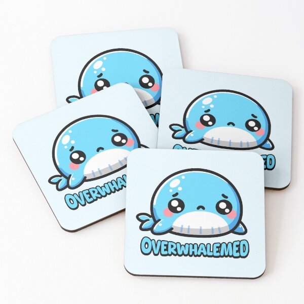 Item preview, Overwhalemed! Cute Whale Pun Cartoon designed and sold by PMCreative.