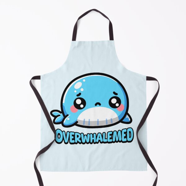 Item preview, Overwhalemed! Cute Whale Pun Cartoon designed and sold by PMCreative.