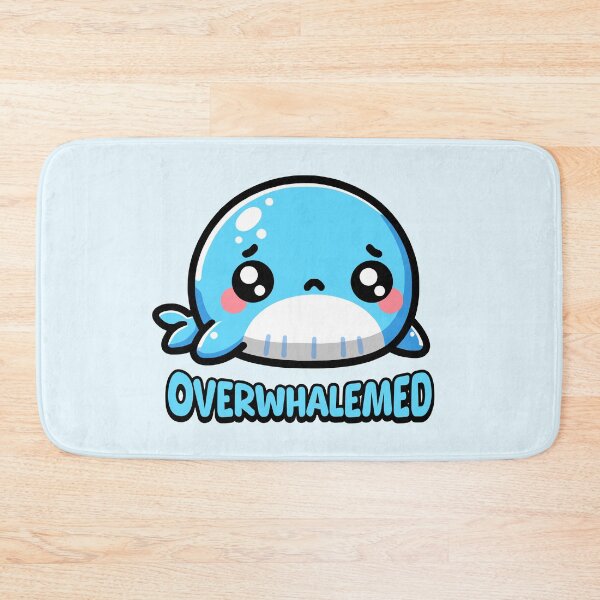 Item preview, Overwhalemed! Cute Whale Pun Cartoon designed and sold by PMCreative.
