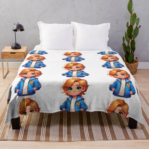 Item preview, A cute boy with white t-shirt and blue jacket designed and sold by OuroToon.