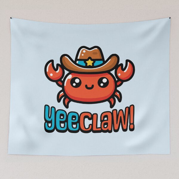 Item preview, YeeClaw! Cute Cowboy Crab Cartoon designed and sold by PMCreative.