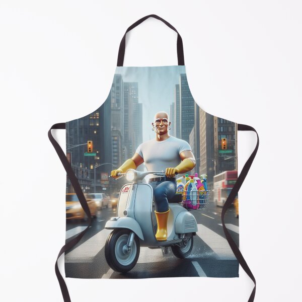 Item preview, Mr.Clean Driving a Moped Scooter Fan ART designed and sold by SaraDatCool.