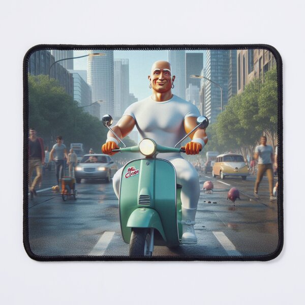 Item preview, Mr.Clean Driving a Moped In the city Fan ART designed and sold by SaraDatCool.