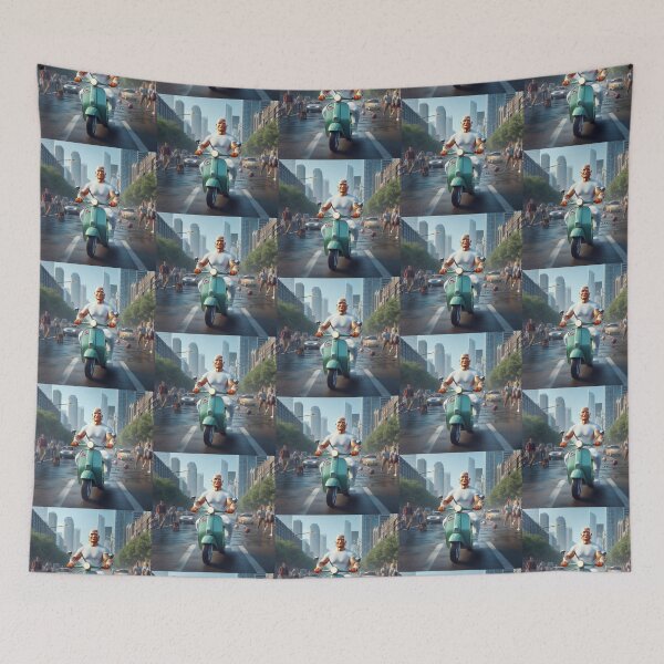 Item preview, Mr.Clean Driving a Moped In the city Fan ART designed and sold by SaraDatCool.