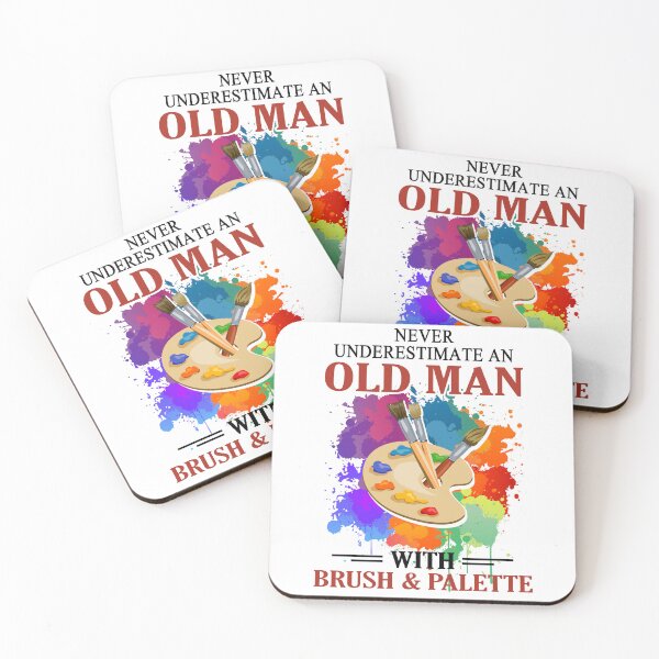Item preview, Never underestimate an old man with brush and palette, funny artist shirt designed and sold by godleo.