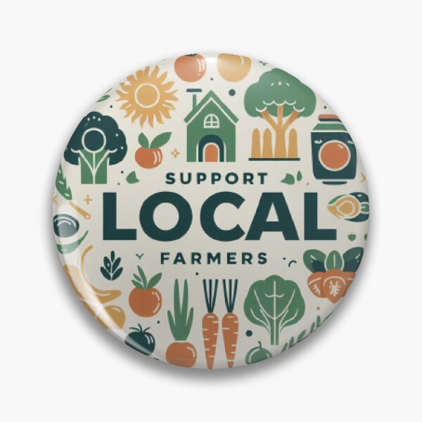 Item preview, Eat Local Support Local Farmers designed and sold by LoveDesignMania.