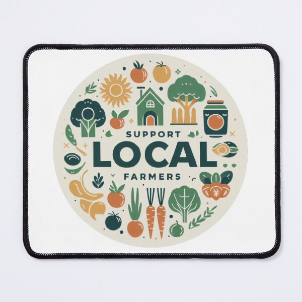 Item preview, Eat Local Support Local Farmers designed and sold by LoveDesignMania.