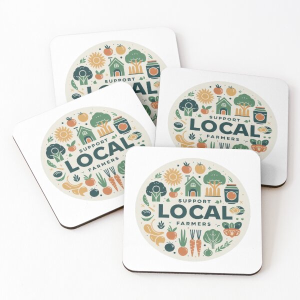 Item preview, Eat Local Support Local Farmers designed and sold by LoveDesignMania.