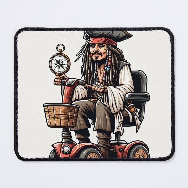 Item preview, Jack Sparrow riding a mobility scooter Fan Artwork designed and sold by SaraDatCool.