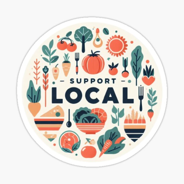 Item preview, Eat Local Support Local Farmers designed and sold by LoveDesignMania.