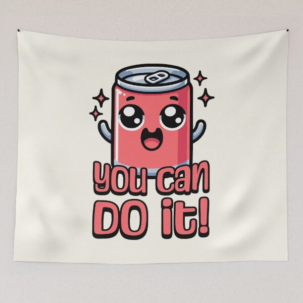 Item preview, You Can Do It! Cute Soda Can Pun designed and sold by PMCreative.
