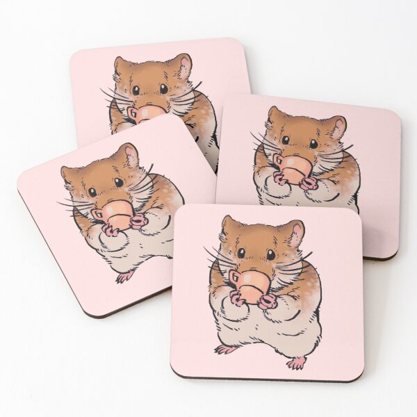 Item preview, Ransroom draws the cute hamster drinking from a doll house tea cup / funny animal meme designed and sold by RansRoom.