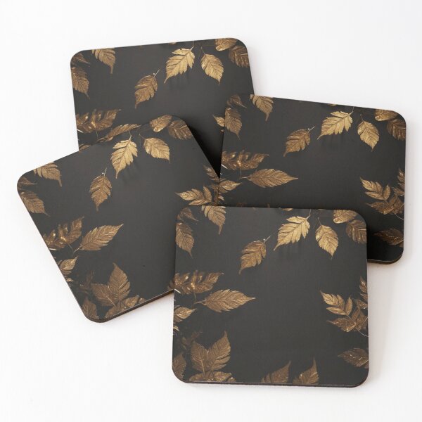 Item preview, beautiful black gold leaf pattern design designed and sold by Anshu3813.