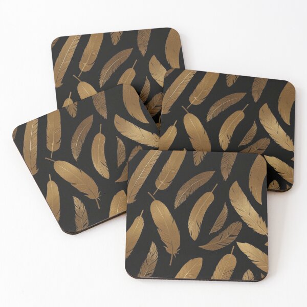 Item preview, beautiful black gold leaf pattern design designed and sold by Anshu3813.