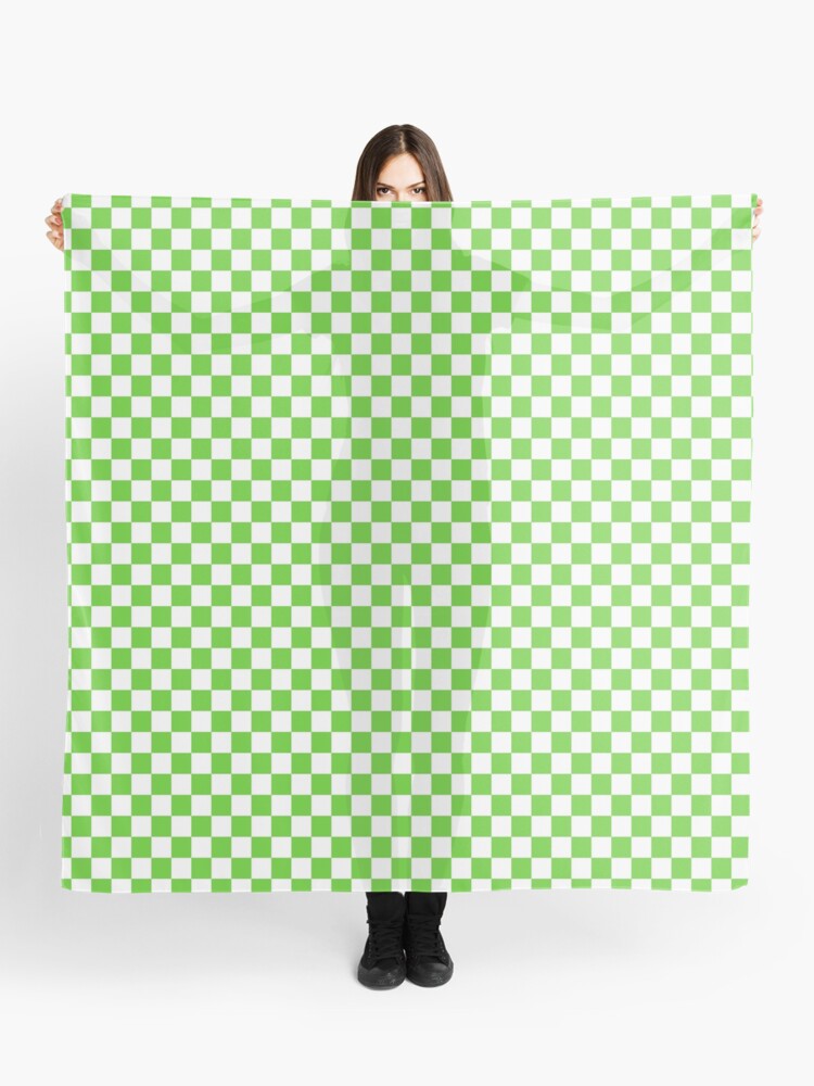 Thumbnail 1 of 3, Scarf, Green checker pattern designed and sold by Skinrash.