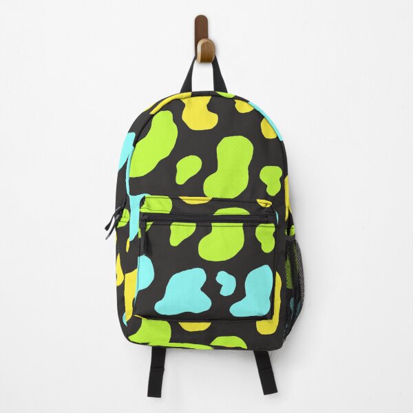 Item preview, Black Bg Blue Yellow Green Cow Pattern designed and sold by awsomepatterns.