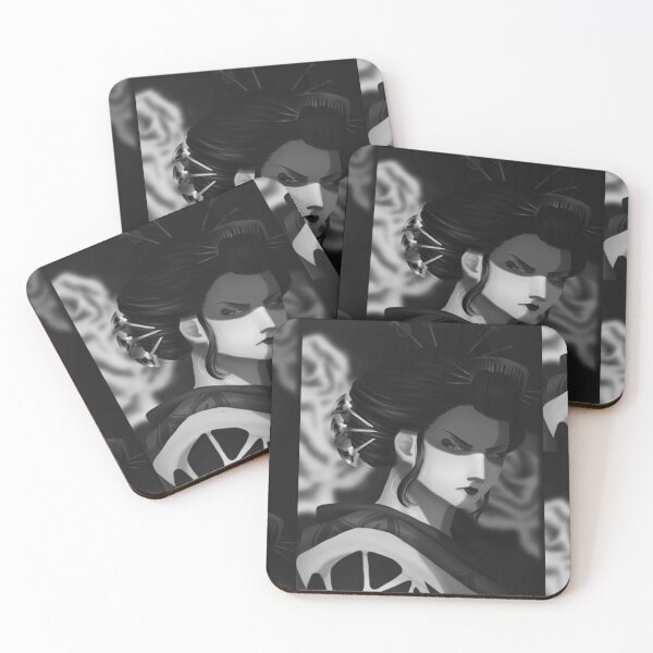 Item preview, Geisha w/ background - b&w designed and sold by Leeh-designs.