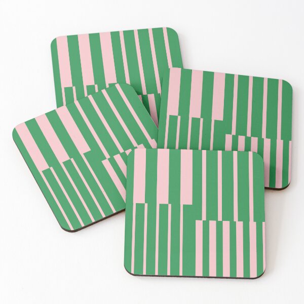Item preview, Color Block Stripes Pattern Green and Pink designed and sold by trdstudio.