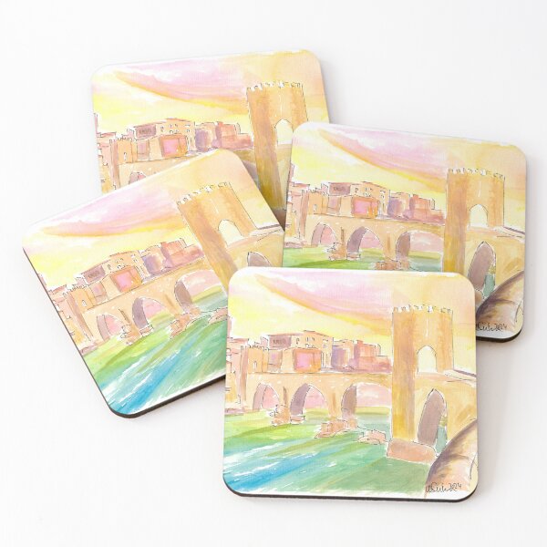 Item preview, Old Pont de Besalú Scene in Spain at Sunset designed and sold by artshop77.