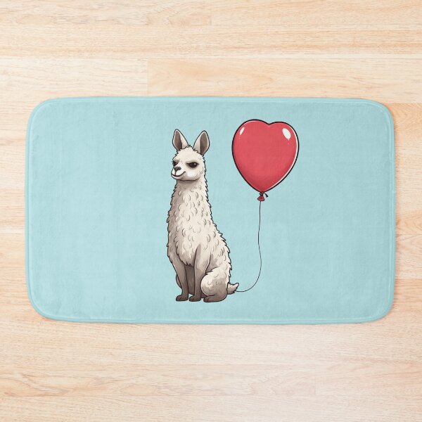 Item preview, lama with a heart balloon designed and sold by YuliaHulia.