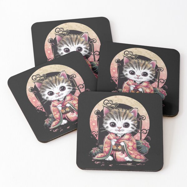 Item preview, Adorable cat in kimono designed and sold by Tajdi.