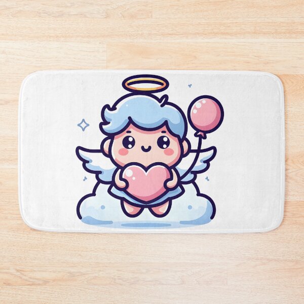 Item preview, Kawaii Blithe Angel With Heart-Shaped Balloon designed and sold by CanvasCutie.