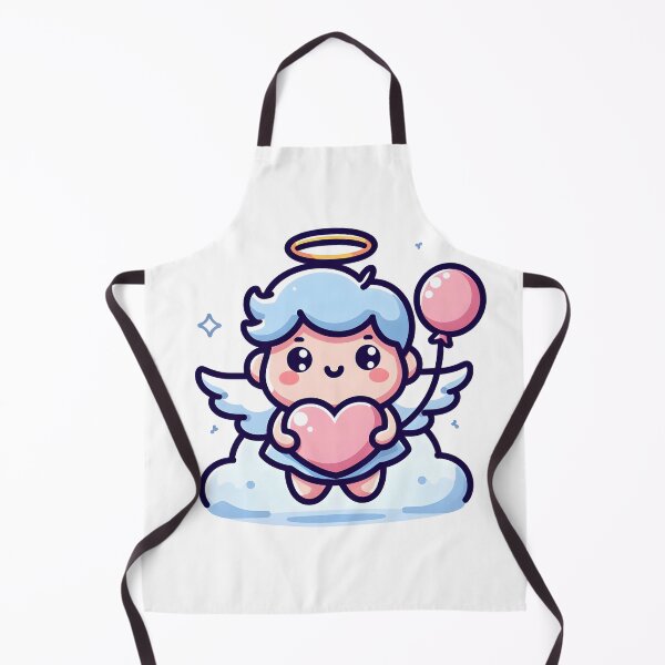 Item preview, Kawaii Blithe Angel With Heart-Shaped Balloon designed and sold by CanvasCutie.