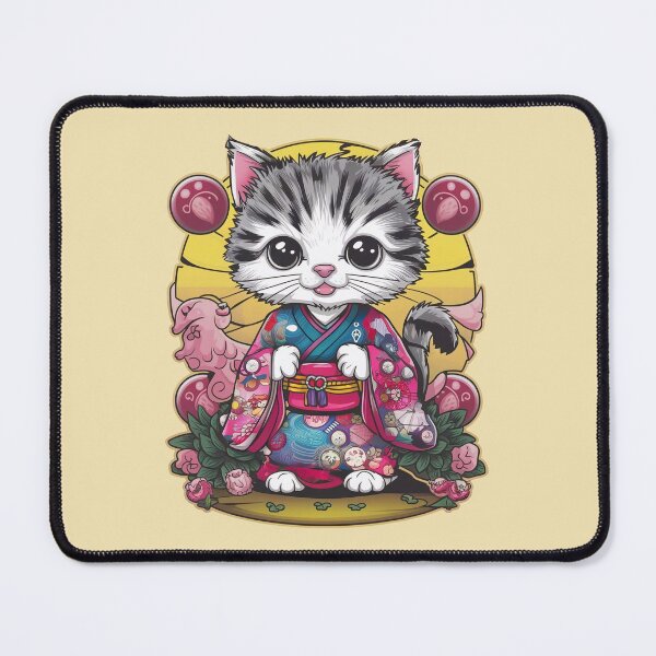 Item preview, Adorable cat in kimono designed and sold by Tajdi.
