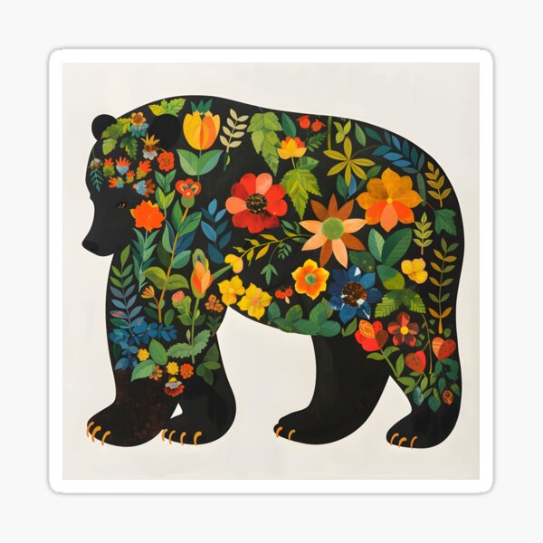 Item preview, Bear with flowers  designed and sold by Folksy Living.