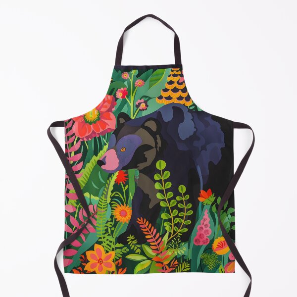 Item preview, Bear in flowers modern vibrant print designed and sold by Folksy Living.