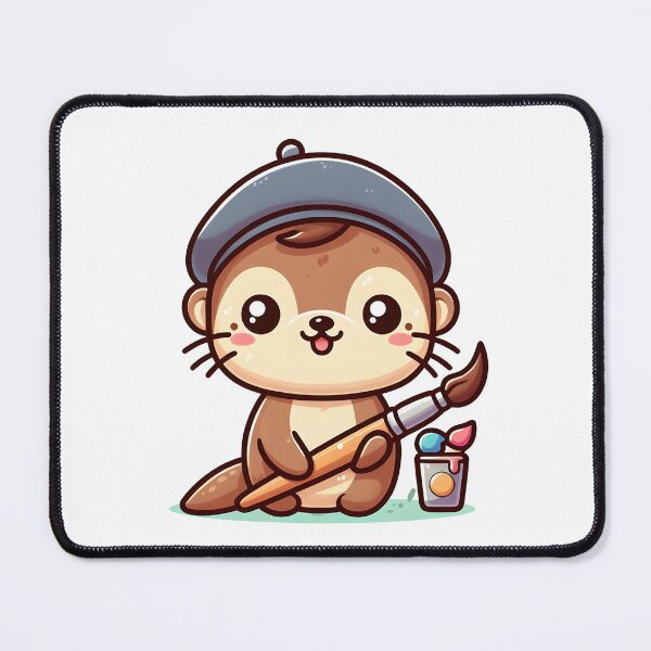 Item preview, Kawaii Otter With Artist Beret designed and sold by CanvasCutie.
