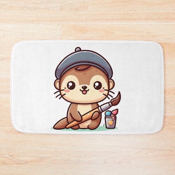 Item preview, Kawaii Otter With Artist Beret designed and sold by CanvasCutie.