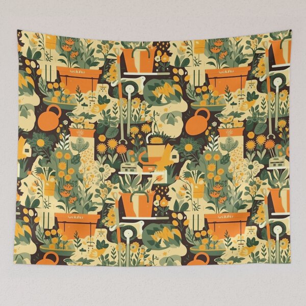 Item preview, Bright Garden Themed Aesthetic Pattern designed and sold by mondmakes.