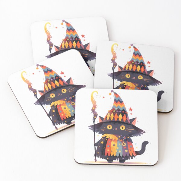 Item preview, Cute Cat Wizard designed and sold by CrownArtCraft.